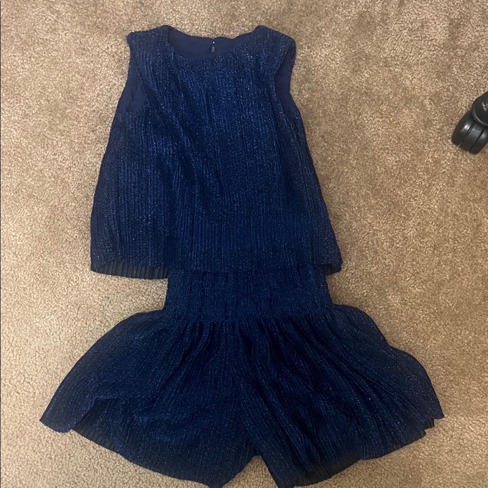 Kids Gabby Navy Blue Sparkle skort Set sz 7